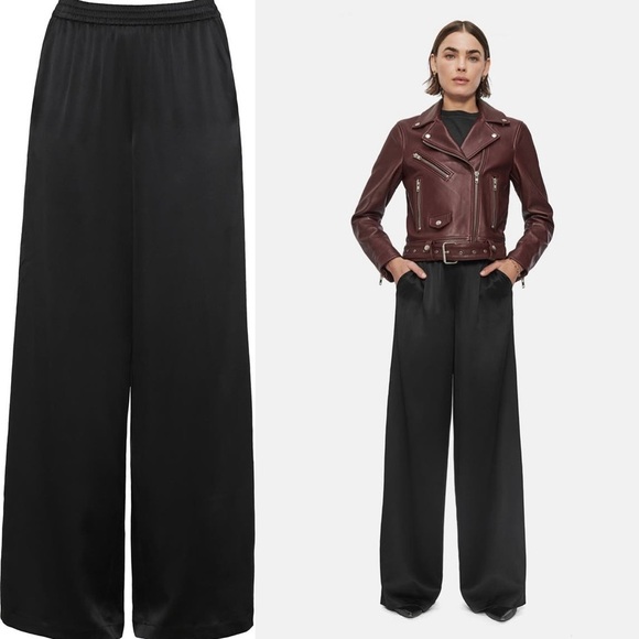 Anine Bing Romy Wide Leg Silk Pants MEDIUM, Never Worn, Orig $300 - Picture 6 of 11